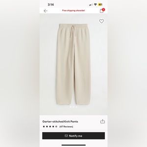 H&M Garter-Knit Stitched Pants XL